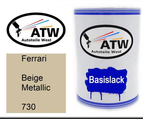 Ferrari, Beige Metallic, 730: 500ml Lackdose, von ATW Autoteile West.